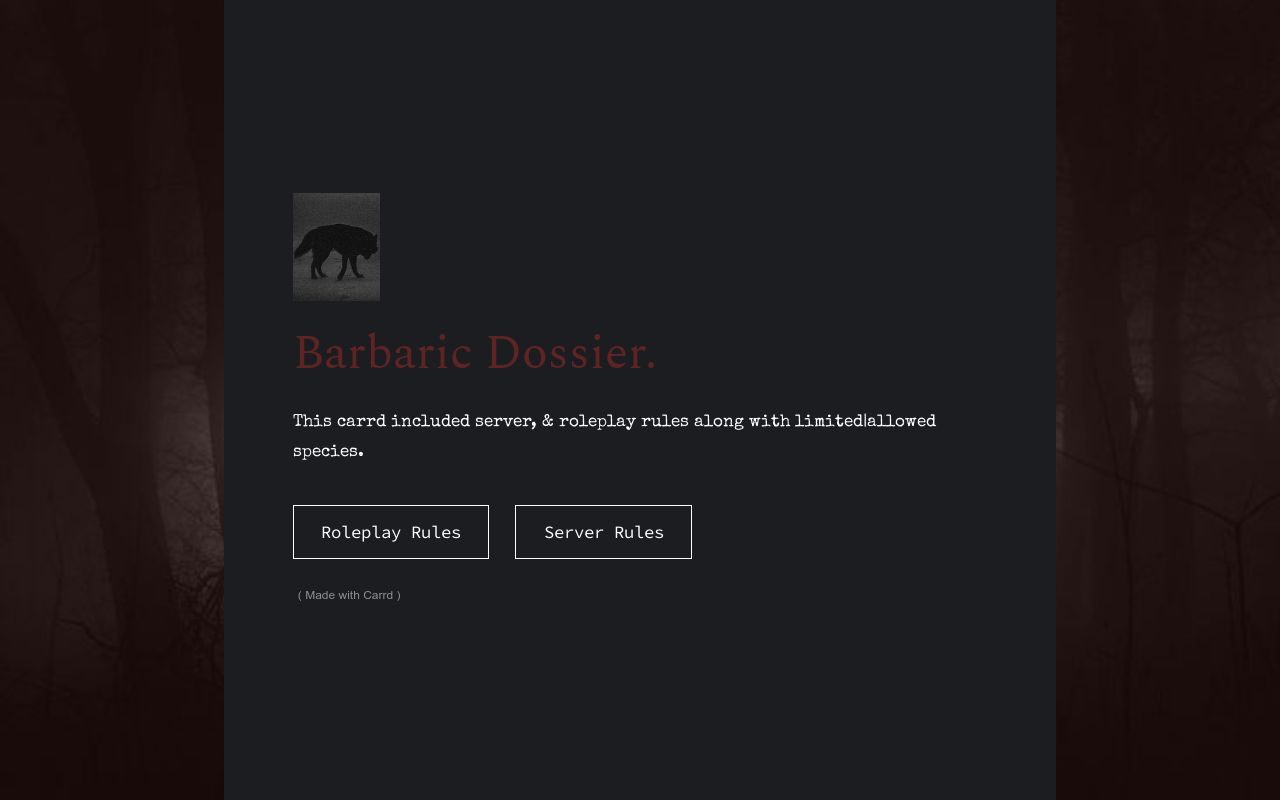 Carrd profile picture for @barbaric